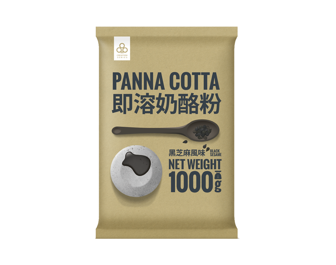 Instant panna cotta premix with sesame flavors